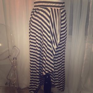 Wrap style hi/low skirt